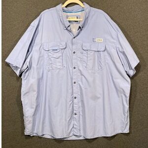 Magellan Outdoors MagWick Fishing Shirt Mens 4XL Blue Short Sleeve Angler Fit
